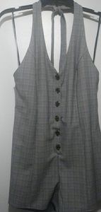 Plaid Halter Romper